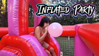 Inflatable giant and balloon-popping party