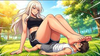 Tiny Helpless Foot Slave for Young Giantess