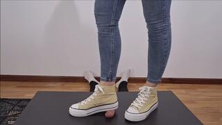 Sneakers on the cockbox