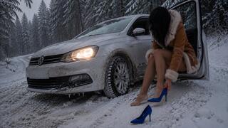 THE MYSTERY LADY IN WOLFORD 40 DEN PUTS NEW HEELS TO THE TEST Full Video 8 Min