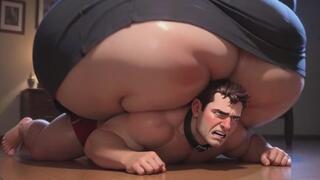 Heavy BBW Steps on Loser's Face - Brutal Humiliation & Trampling