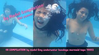 4K COMPILATION by model Emy underwater bondage mermaid tape 70052