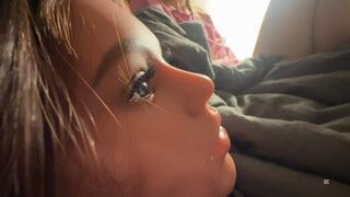 Virgin girl is playing with nano sex doll and showing her beauty tight ass