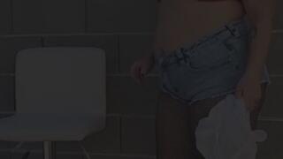 BBW Gainer in High Heels & Daisy Dukes Cut-Off Denim Jean Shorts