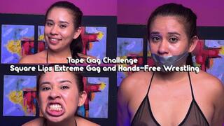 Tape gag challenge square lips hands-free - Sloan