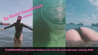 HD COMPILATION by model Latina Goddess ocean siren dive mask underwater swimming 70053