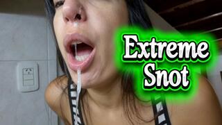 Blowing one's nose and expelling mucus through the mouth