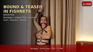 Helplessly Bound in Fishnets Flogger Torment and Magic Wand Tease