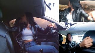 Challenge in Reverse: Kendra in a Leather Jacket, Jeans, and Sparkly Heels