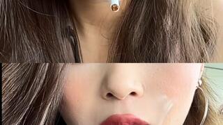 An Asian girl, after finishing her makeup, ties up her hair, lights a cigarette, and heads out to work. When the pressure at work is extremely high, how does she get through it with cigarettes?