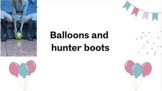 hunter boots and balloons