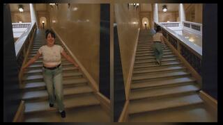 WALKING UP AND DOWN THE MARBLE STEPS