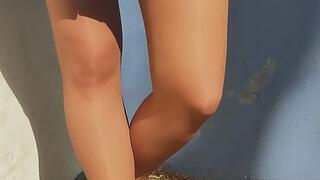 Shiny Pantyhose at the Park 3