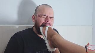 Foot gagging, by Katrina Karter and Slave, FULL HD