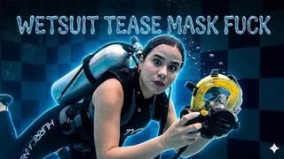 WETSUIT TEASE MASK FUCK - CAMERAMAN CUMS ON SARAH'S FULLFACE MASK UNDERWATER