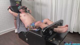 Construction Worker Mattie Tries Tickling in the Tickle Chair While Matt Strips Him of His Shirt and Shoes Pt2