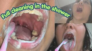 Full brushing in the shower