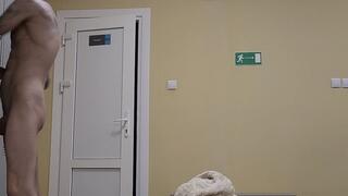 Risky Cum in Public Locker Room – Christian Almost Caught