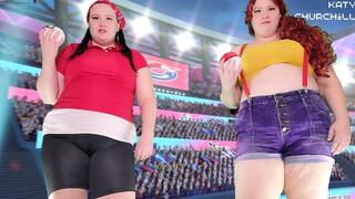 Misty and May Facesitting and Farting Pokemon Battle Punishment