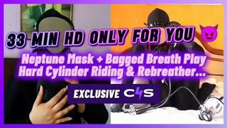 Neptune Rebreather & Cylinder Breath Play: Seductive Balloon Play + Hard Cylinder Riding – 33 Min HD MOV Compilation