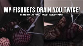 My Fishnets Drain Your Cock Twice! | Multi-Angle • Double-Cumshot • Slowmo Replay • HQ Audio