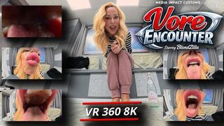 Vore Encounter - Blondzilla - Vore - POV - kissing - tongue - 8K - VR 360