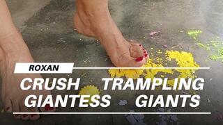 Crushes and tramples with his bare feet (3)