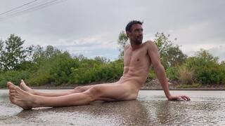 Walking naked under the rain