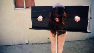 Public Pillory Wedgies & Caning Discipline (Naked)