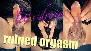 Draining the cum during edging session with anal play after heavy CBT ... hard not to cum