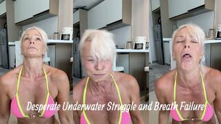 Desperate Underwater Struggle and Breath Failure in Bikini