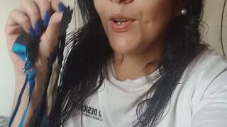 I showered all clean and pretty... but I found my favorite thong, the one I wore all week. It's stiff, marked, with my scent still in it ? I sniffed it like an addict, baby. It drove me wild. I had to put it on again, feel my own pussy against me. D