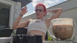 Deep Cleavage, Coffee & Cigarettes – My Daily Smoking Addiction Ritual