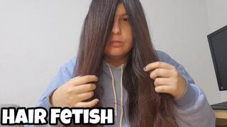 Long Hair Fetish - Brushing & Hair Curtain Face Cover Chubby Latina