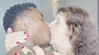DELICIOUS INTERRACIAL TABOO KISS - BY JUDITY 76 YRS OLD AND ANDREW DIOP 20 YRS OLD -- CLIP 2