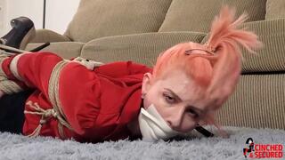 Autumn Dais - Helpless High Tech Hacker Hogtied Secured and Sock Gagged (MP4 Format)