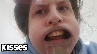Kissing Through Glass Table - Squished Face