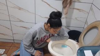 To the toilet