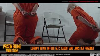 Corrupt Intake Officer Gets Caught & Joins Her Prisoner - Arrested Police Woman Becomes an Inmate & Both Inmates get Punished for Fighting by Being Humiliated & Made to Lay On Ground in Handcuffs and Shackles with Dirty Barefoot Soles - 1080p - MOV