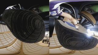 3DVR180The Asian giantess has smelly shoes socks feet and even smells bad around you