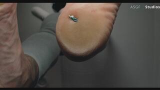 Chicana CRUSHES her tiny client under her BARE SOLES! GIANTESS STOMP! Part 2! - MOV copy