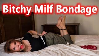 Bitchy Milf Bondage - Candle Boxxx Ballgagged, Ziptie And Rope Bound DID Struggling MOBILE