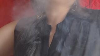 Passionate Piano & Smoke Elegance – Sheer Black Blouse Tease.