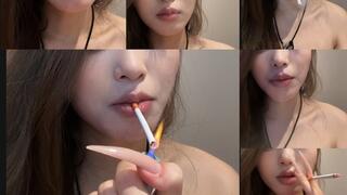 Just woke up… my face is all puffy and swollen, so I’m lighting up a cigarette to start the day