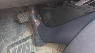 Long drive in flats and nylons