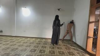 Bullwhipped in full leather and punishment boots by Khaina