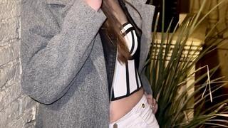 Tight White Jeans Smoking Tease
