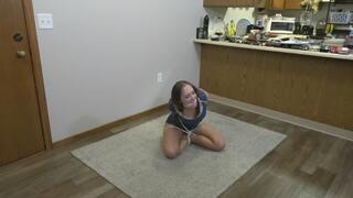 Rachel is Tied Sitting Crosslegged and Blindfolded