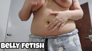 Navel Fetish - Belly Button Play & Touching Chubby Belly