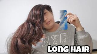 Long Hair Fetish - Brushing & Braiding Hair Play Chubby Girl